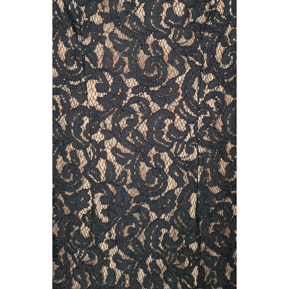 Adrianna Papell Dress 6P Women's Black Embroidered Lace Overlay Sheath Date Chic - Picture 3 of 11